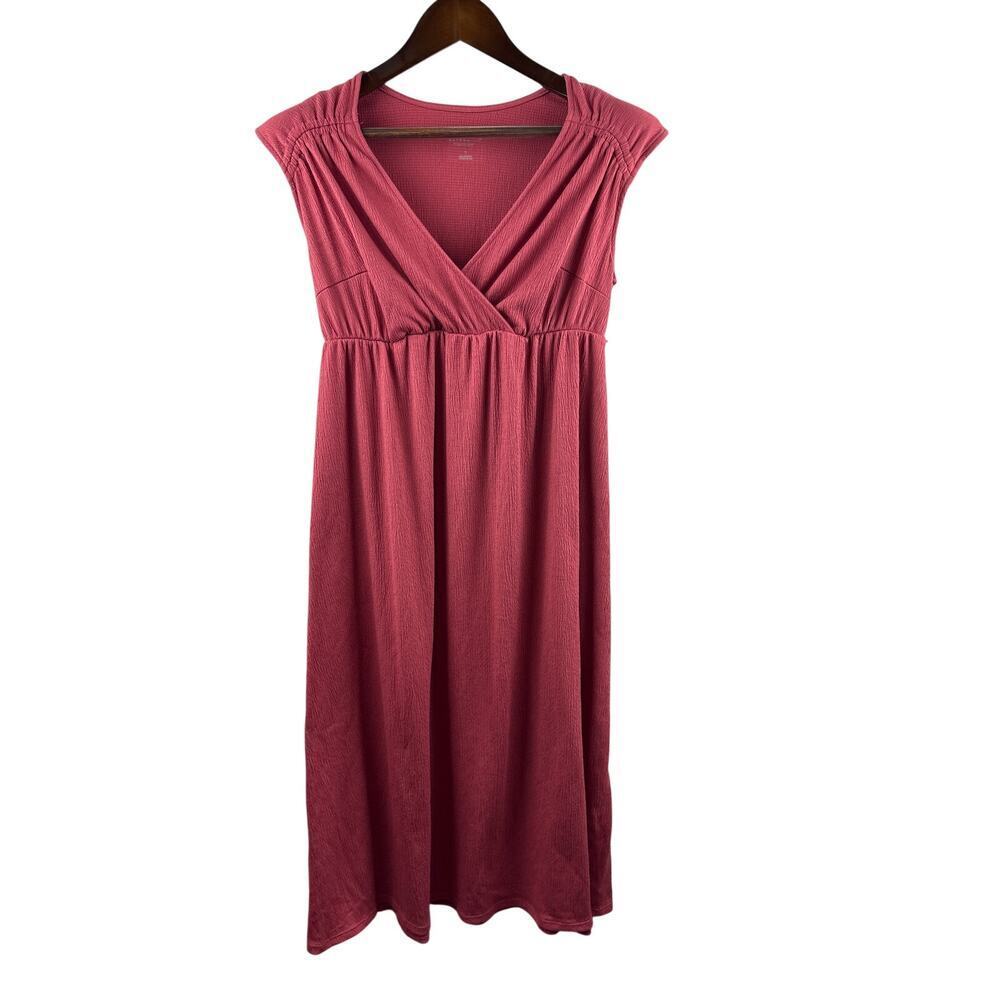 Womenβs Isabel Maternity Small Brick Red Midi Sleeveless Dress